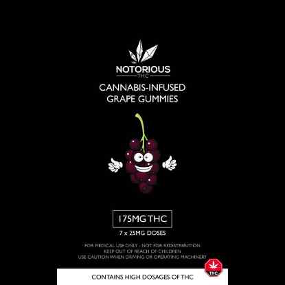 Picture of Notorious THC – Grape Gummies (175MG THC)