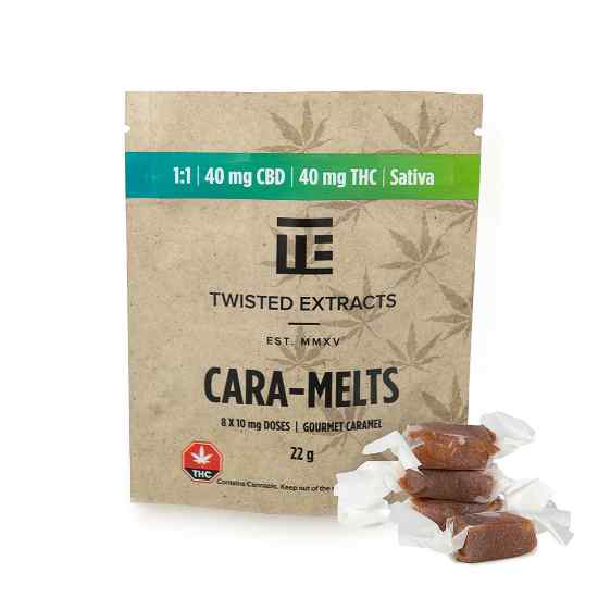 Picture of Twisted Extracts – Cara-Melts – Sativa 1:1 (40mg THC + 40mg CBD)